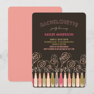 Fun Bubbly Celebrations Bachelorette Party Invite