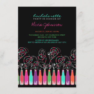 Fun Bubbly Celebrations Bachelorette Party Invite