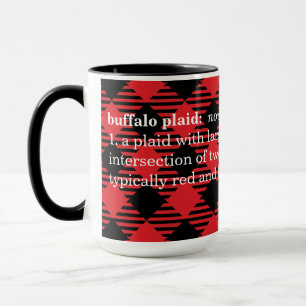 Fun "Buffalo Plaid" Coffee Mug - Red and Black