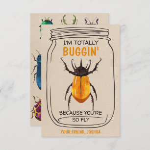 Fun Bug Valentines Day Card Beatle