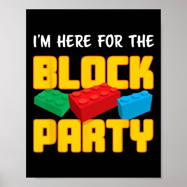 Fun Building Blocks Block Party Pre-K Men Women Ki Poster (Front)