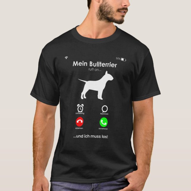 Fun Bull Terrier Dog Design T-Shirt (Front)