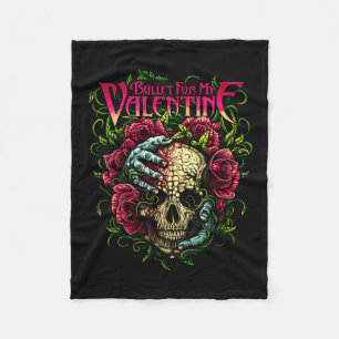 Fun Bullet My Valentine Skull Roses And Red Blood Fleece Blanket