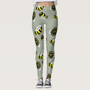 FUN BUMBLE BEES LEGGINGS LIGHT GREEN