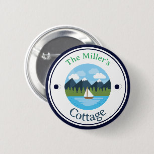 FUN! Button - Cottage -  Personalised - Add Name