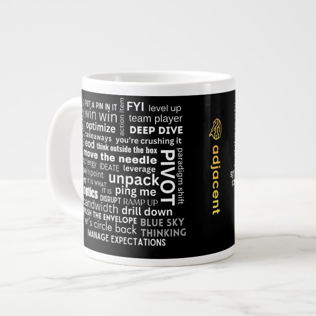 Fun Buzzword Cloud Custom Business Logo Mug (Front Left)
