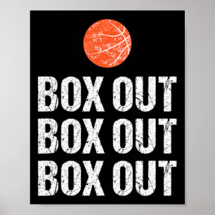 Fun Bysketbyll Coach Box Out Quote Grunge Graphic Poster