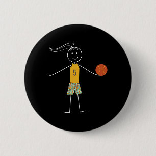 Fun Bysketbyll Girls Bysketbyll Player 6 Cm Round Badge