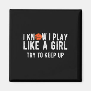 Fun Bysketbyll Play Like A Girl Bbyll  Magnet