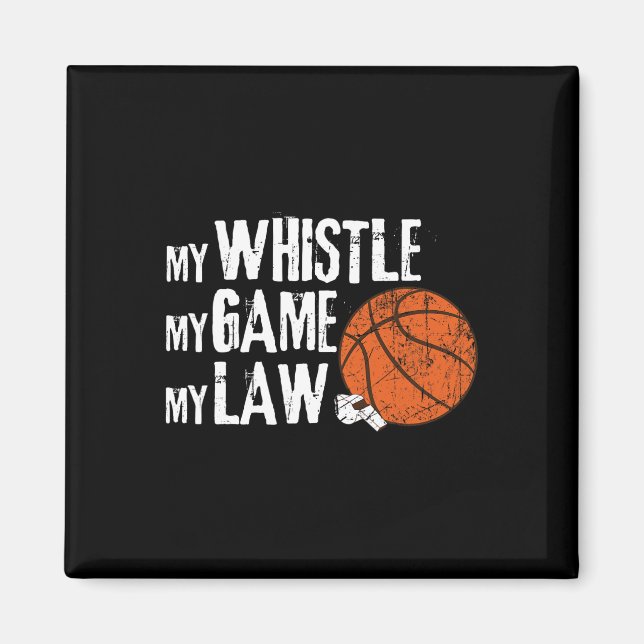 Fun Bysketbyll Ref Hoops - Bysketbyll Referee 1  Magnet (Front)