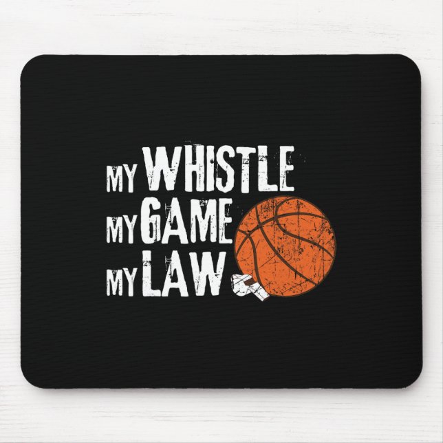 Fun Bysketbyll Ref Hoops - Bysketbyll Referee 1  Mouse Mat (Front)