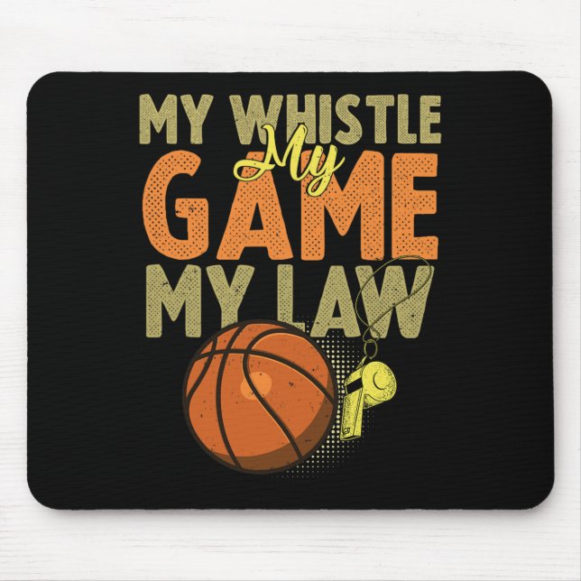 Fun Bysketbyll Referee Quotes Gift I Hoops Ref 1  Mouse Mat (Front)