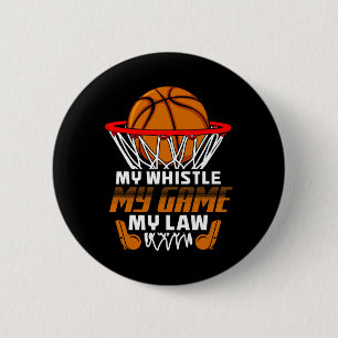Fun Bysketbyll Referee Quotes Gift I Hoops Ref 6 Cm Round Badge