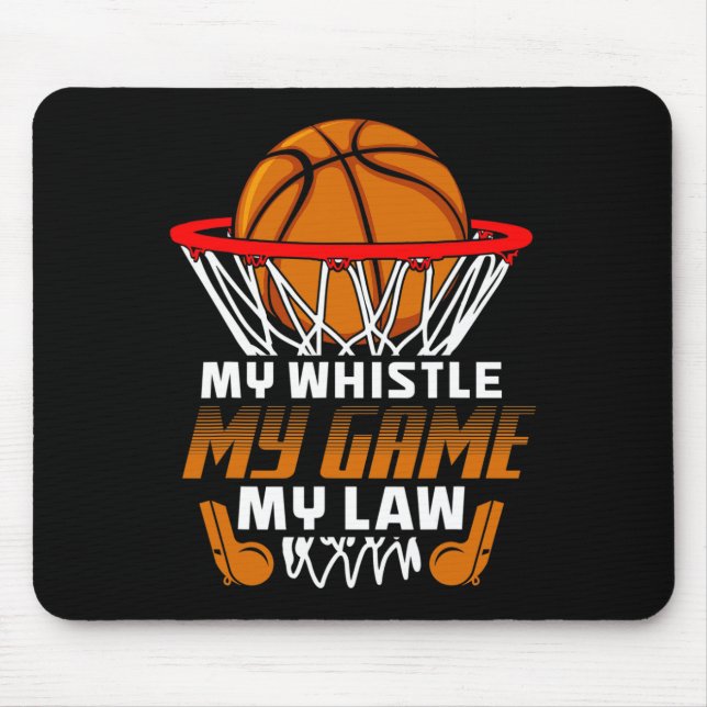 Fun Bysketbyll Referee Quotes Gift I Hoops Ref  Mouse Mat (Front)