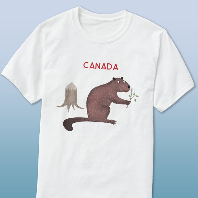 Fun Canadian Beaver Canada T-Shirt (Canadian Beaver patriotic Canada t-shirt for animal and wildlife lovers)