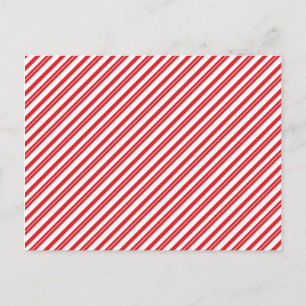 Fun Candy Cane Red and White Pattern Stripes Postcard