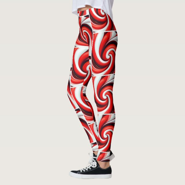 Fun Candy Cane Twist Leggings (Left)
