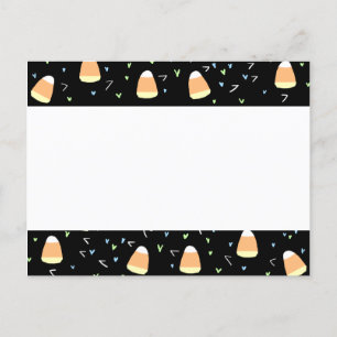 Fun Candy Corn Border Announcement Postcard