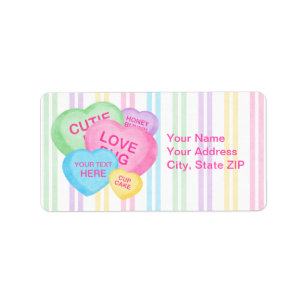 Fun Candy Hearts Label