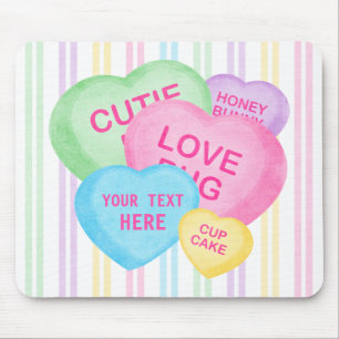 Fun Candy Hearts Mouse Mat
