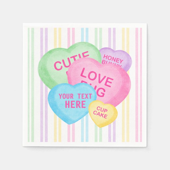 Fun Candy Hearts Napkin (Front)