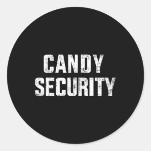 Fun candy security lazy halloween costume  classic round sticker