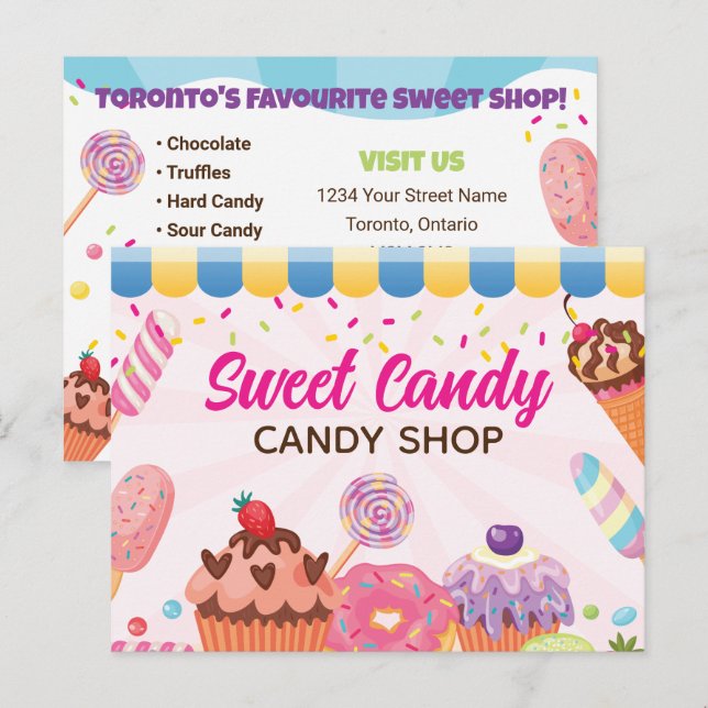 Fun Candy Shop Flyer Postcard (Front/Back)