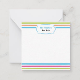 Fun Candy Stripe Teacher   Card