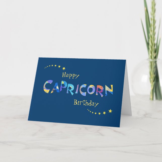 Fun CAPRICORN Zodiac Birth Sign Birthday Greeting Card (Front)