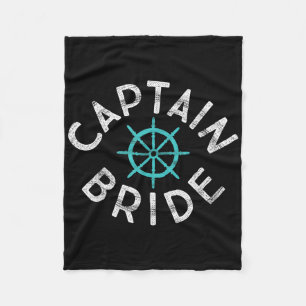 Fun Captain Bride Nautical Wedding Matching Groom Fleece Blanket