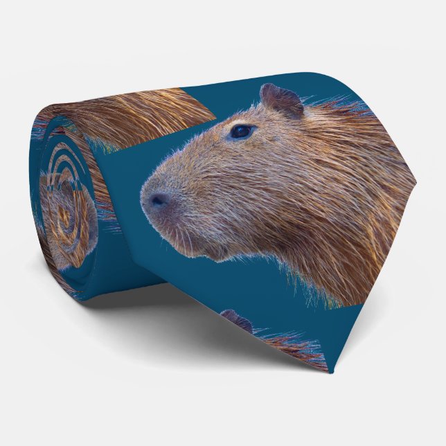 Fun Capybara Neck Tie (Rolled)