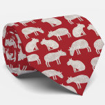 Fun Capybara Pattern Red Tie<br><div class="desc">A fun watercolor capybara pattern on a festive red background for animal and wildlife lovers. Original art by Nic Squirrell. Perfect for Christmas and the winter Holidays, or for any other time!</div>