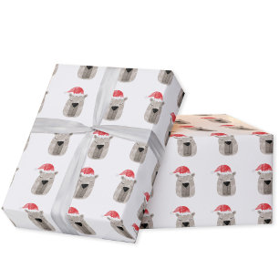 Fun Capybara Santa Hat Christmas Wrapping Paper