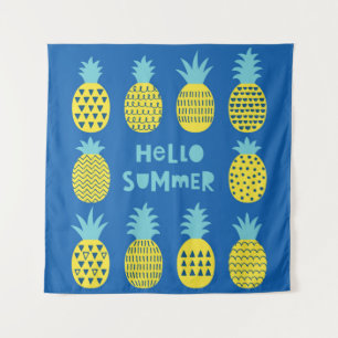 Fun card with pineapples. tapestry