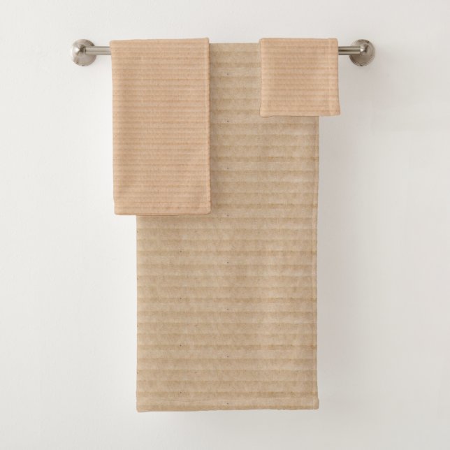 Fun Cardboard Box Texture Pattern Bath Towel Set (Insitu)