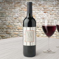 Fun Cardinals in Birch Trees Monogram W Wine