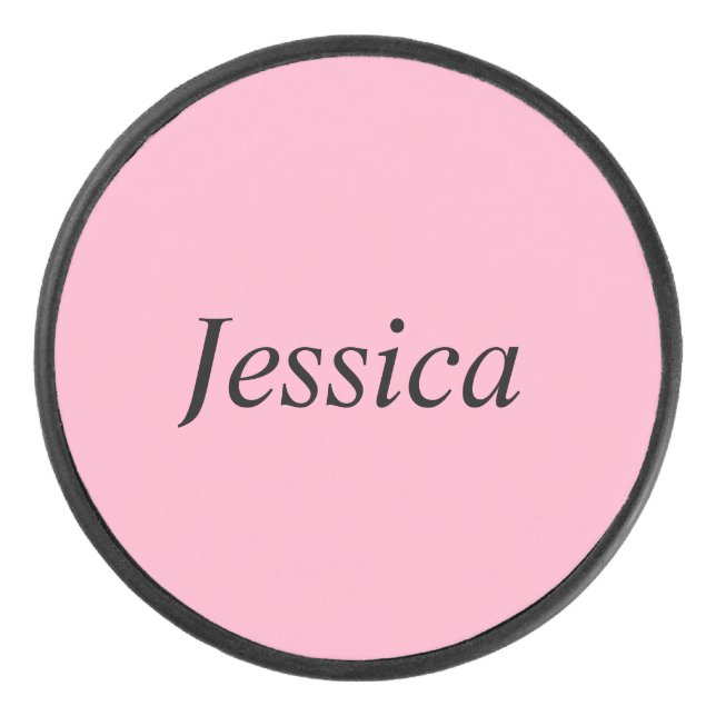 Fun Carnation Pink Hockey Puck (Front)