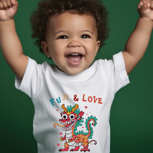 Fun Carton Dragon Chinese New Year Fu Kids Gift Toddler T-Shirt