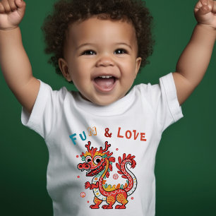 Fun Carton Dragon Chinese New Year Fu Kids Gift Toddler T-Shirt