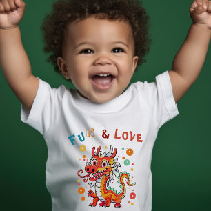Fun Carton Dragon Chinese New Year Fu Kids Gift Toddler T-Shirt