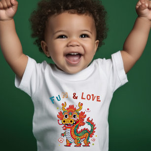 Fun Carton Dragon Chinese New Year Fu Kids Gift Toddler T-Shirt