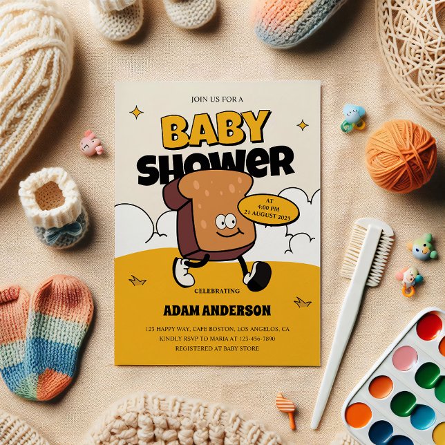 Fun Cartoon Baby Shower Invitation for Boy         (Creator Uploaded)