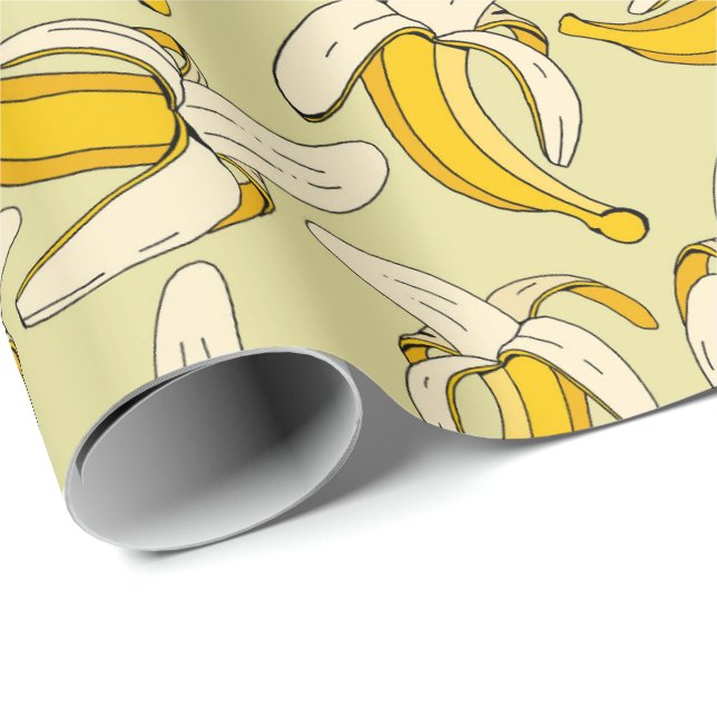 Fun Cartoon Bananas Jungle Party Themed Wrapping Paper (Roll Corner)