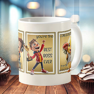 Fun Cartoon Best Boss Ever Coffee Mug