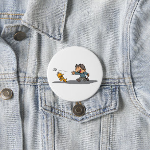 Fun Cartoon Boy and Dog Playing Fetch 7.5 Cm Round Badge