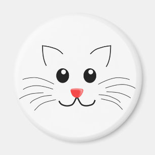 Fun Cartoon Drawing Cat Face Magnet