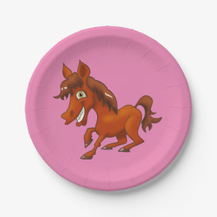 Fun Cartoon Horse Paper Plate