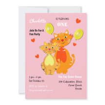 Fun Cartoon Kitty Cats Adorable Birthday Party