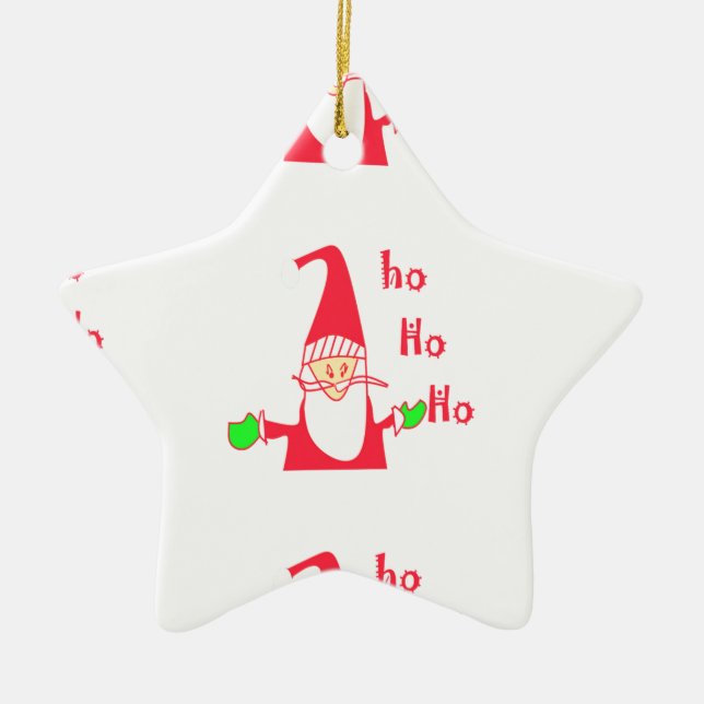  Fun Cartoon Mouse Santa Collection. Ceramic Tree Decoration (Front)