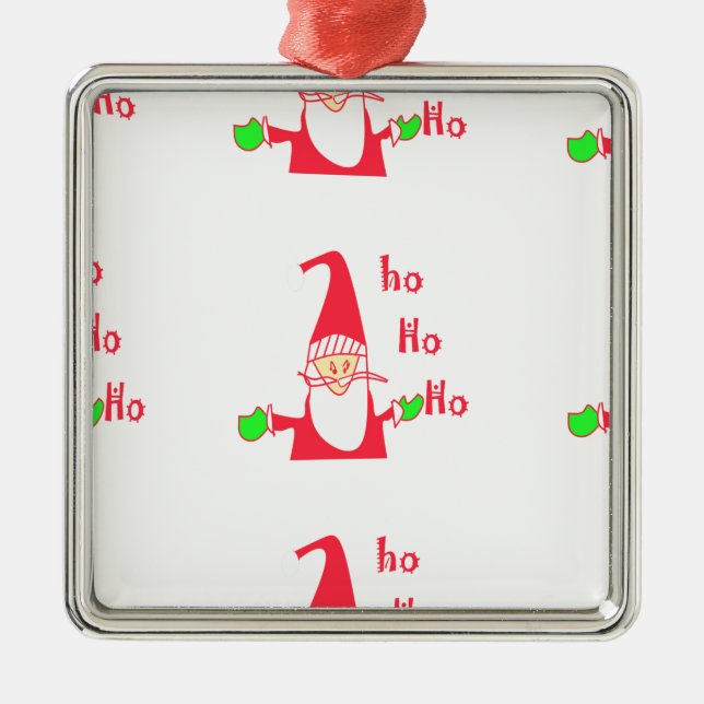  Fun Cartoon Mouse Santa Collection. Metal Tree Decoration (Front)